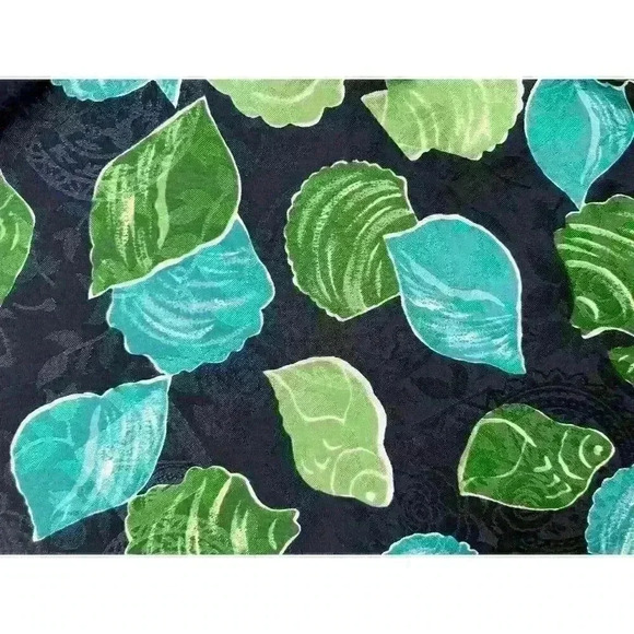 Victoria's Secret Vintage Sz S Shell Print Pajama Top Blouse Blue Gold Label Fun - Picture 10 of 13